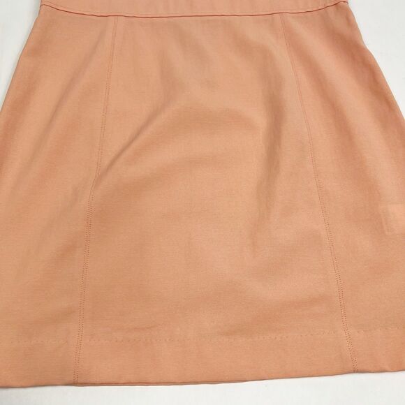 Theory Inessa Apricot Short Sleeve Exposed Gold Back Zipper Sheath Dress 10 - Picture 7 of 12